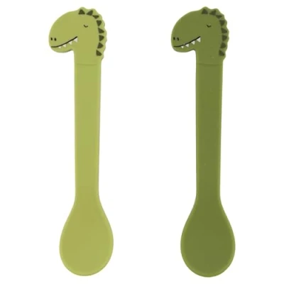 Abbildung von Trixie Mr. Dino Silikonlöffel, 2 Stück, Grün