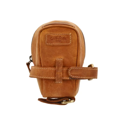 Abbildung von Gusti Fahrradtasche Leder Gino B. Satteltasche Schlauchtasche für Werkzeug Ledertasche Vintage Braun Klein Fahrradzubehör