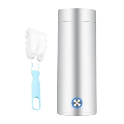 Abbildung von Tragbarer Wasserkocher Elektrisch Reisewasserkocher,400ml Reise Wasserkocher,Mini Camping,3 in 1 Mini Thermoskanne 304 Edelstahl Liner,für die Zubereitung von Tee, Kaffee Babymilch