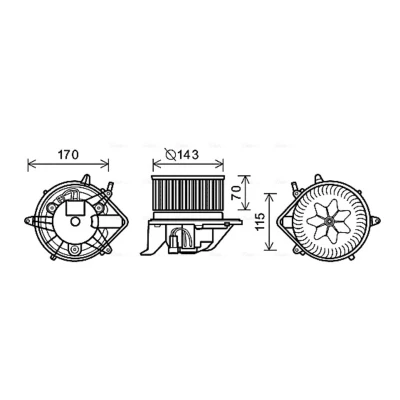 Abbildung von PRASCO BW8458 Elektromotor, Innenraumgebläse