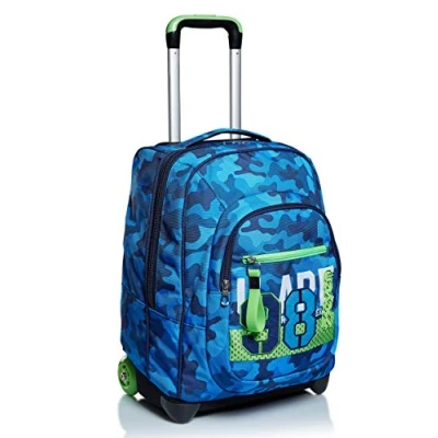 Abbildung von Seven TROLLEY, 2 in 1, Schulranzen mit Rollen, Rucksack Trolleyfunktion für Kinder, ab 1. Klasse, Schule, Reisen, Mädchen&amp;Jungen, blau, CREW