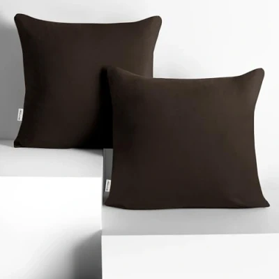 Abbildung von DecoKing 2 Kissenbezüge 80x80 cm Jersey Baumwolle Reißverschluss braun Amber