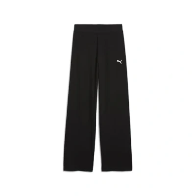 Abbildung von PUMA Damen ESS Elevated High Waist Straight Leg Rib Pant Gestrickte Hosen, Black, M