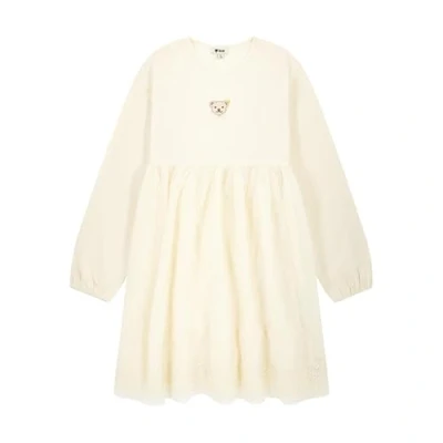 Abbildung von Steiff Kleid EU Größe 92 Eggnog, Mädchen Kleid, Kinderkleid für jeden Anlass, lockere und Bequeme Passform, Langarm waschmaschinenfest