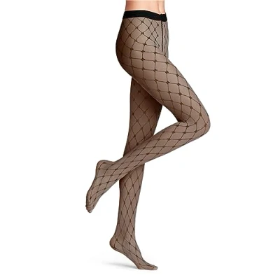 Abbildung von FALKE Damen Strumpfhose Twisted Story W TI weiches Material gemustert 1 Stück, Schwarz (Black 3009), S