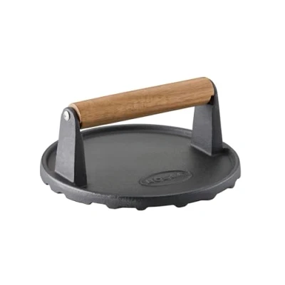 Abbildung von RÖSLE Burgerpresse »BBQ Gewicht, 25231«, Barbecue Gewicht zum schnelleren Garen, Gusseisen, Holzgriff, 17,5 cm