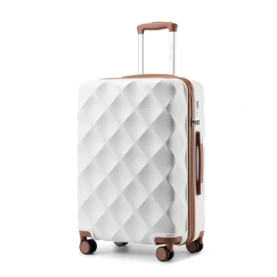 Abbildung von British traveller Hartschalenkoffer Mittelgroß Handgepäck Koffer 61 * 42 26cm Reisekoffer Trolleys ABS+PC mit TSA Schloss Rollkoffer Suitcase Creme