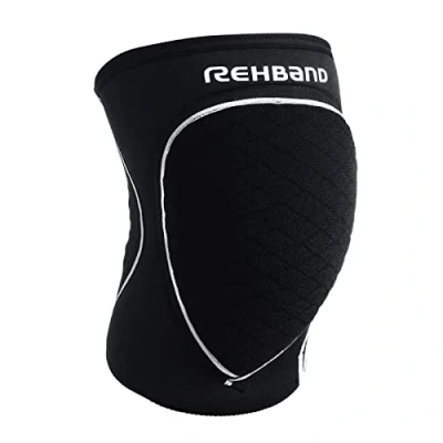 Abbildung von Rehband Knieschützer für Volleyball, Handball &amp; Hallensport, Neopren Knieschoner komfortabel enganliegend, Sport Knieprotektor Damen Herren, Farbe:Schwarz, Größe:L