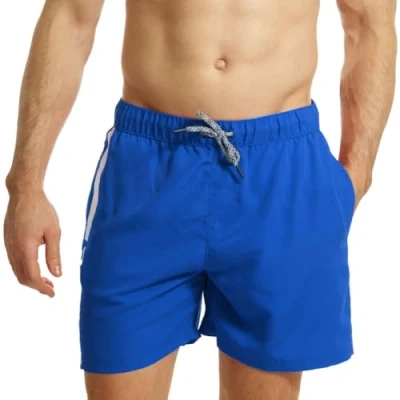 Abbildung von RIPT Herren Essentials Quick Dry UV 50 Sonnenschutz Badeshorts Badehose, Weiß/Königsblau, M