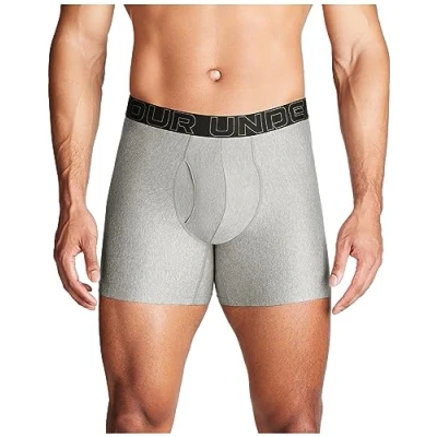Abbildung von Under Armour Herren Multi Performance Tech Boxerjock Brief, 6&quot; Inseam, All Day Comfort &amp; Soft Retroshorts, Steel Heather Core 3er Pack, XXL