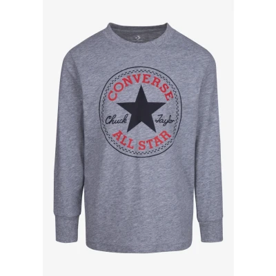 Abbildung von Converse Chuck Patch LONG Sleeve TEE Unisex Langarmshirt für Kinder, Größe: 128/132, Grey