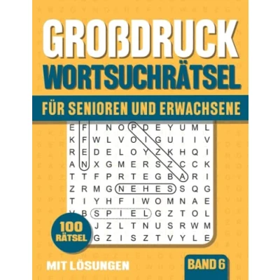Abbildung von Wortsuchrätsel Großdruck: Buchstabenrätsel in großer Schrift für Senioren und Erwachsene mit Lösungen Band 6
