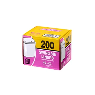 Abbildung von Le Cube RY01765 480 Säcke für Mülleimer mit Schwingdeckel, 40 l Fassungsvermögen, 200 Stück (Verpackung kann variieren)