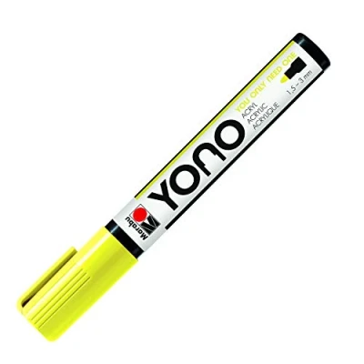 Abbildung von Marabu 12400103321 YONO Marker, Neon Gelb 321, vielseitiger Acrylstift mit japanischer Rundspitze 1,5 3 mm, wasserbasiert, lichtecht und wasserfest, für nahezu alle Untergründe