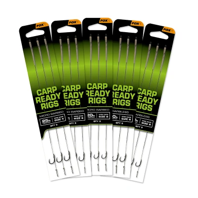 Abbildung von Fox Carp Ready Rigs Wide Gape 6 20cm (20lb) (3 Stück) Karpfen Vorfächer