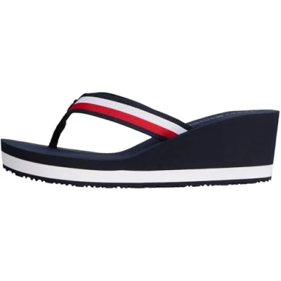 Abbildung von Tommy Hilfiger Corporate Webbing Zehentrenner, Damen, Größe: 38, Space blue Schuhe
