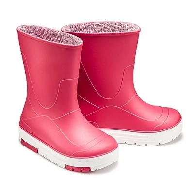 Abbildung von ESTRO Kinder Gummistiefel Jungen Gelb Mädchen Regenstiefel Leicht Regenschuhe CB01 (30/31 EU, Rosa)