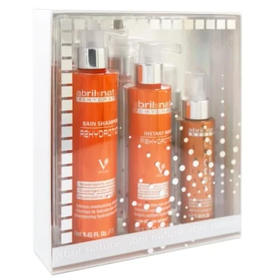 Abbildung von abril et nature Haarpflege Set Rehydration Maximale Feuchtigkeit für trockenes Haar Shampoo , Maske und Serum Stellt Flexibilität Aussehen des Haares wieder her 550 ml