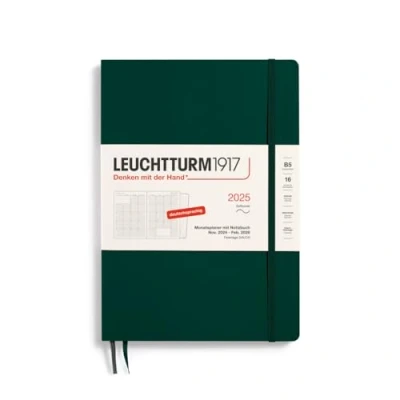 Abbildung von LEUCHTTURM1917 370605 Monatsplaner &amp; Notizbuch 2025, Composition B5 Softcover 16 Monate, 80 g, liniert Forest Green