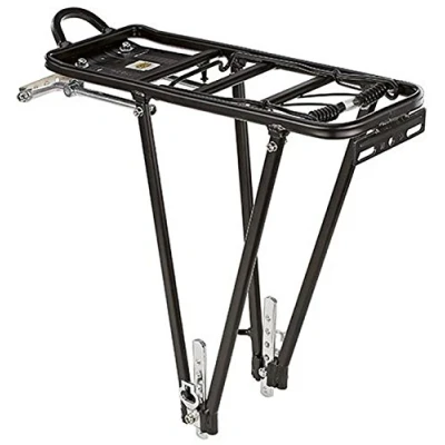 Abbildung von Prophete Fahrrad Gepäckträger, Alu Gepäckträger für 26 28 Zoll Fahrräder, mit Federklappe, Luftpumpenhalter, Spanngurt und Reflektorhalter