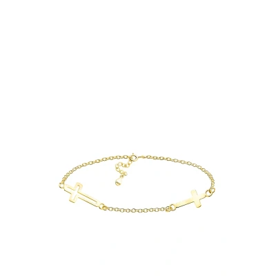 Abbildung von Sofia Milani Damen Armband 925 Silber vergoldet/golden Kreuz Anhänger B0362
