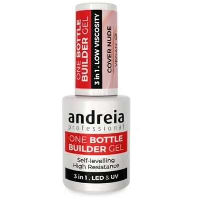 Abbildung von Andreia Professional Nagelgel Aufbau für Nagelverstärkung Dreiphasig 3 in 1 Niedrige Viskosität LED &amp; UV Aufbaugel einer Flasche Farbe Abdeckendes Nude 14 ml