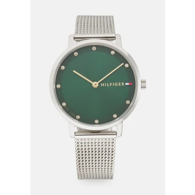 Abbildung von Tommy Hilfiger Pippa Uhr silvercoloured/green, Damen, Größe: One Size, Silver coloured/green