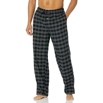 Abbildung von Amazon Essentials Herren Pyjamahose aus Flanell (erhältlich in Big &amp; Tall), Grau Schwarz Buffalokaros, M