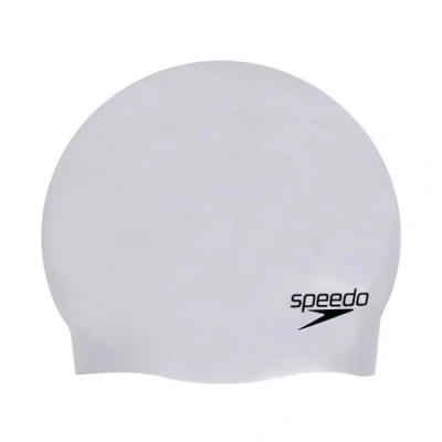 Abbildung von Speedo Unisex Erwachsene Plain Moulded Silicone Cap Schwimmkappe, Grau, Einheitsgröße