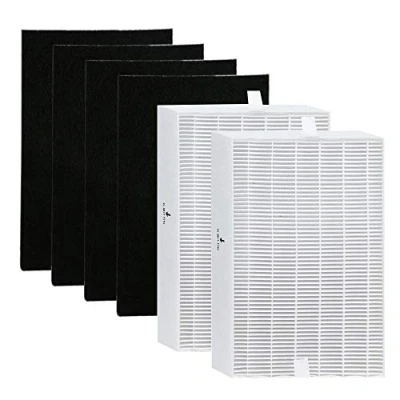 Abbildung von SaferCCTV HPA100 HEPA Premium Ersatzfilter kompatibel mit Honeywell Luftreiniger, 2 Filter + 4 vorgeschnittene Aktivkohle Vorfilter, Ersatz für Teil HRF R1, R2, R3