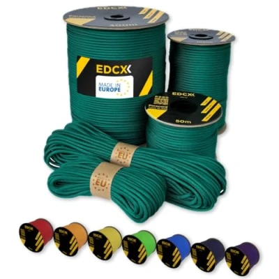 Abbildung von EdcX Paracord 4 mm, 35+ Volltonfarben (10 m, 15 30 50 100 300 m) Ideal zum Basteln, Camping, Outdoor 100% Nylonseil mm Taktische Schnur 550 Typ III (Emerald Green, 10