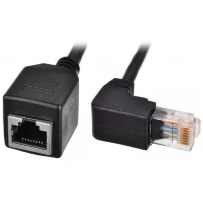 Abbildung von chenyang CY Abgewinkelt 90 Grad 8P8C FTP STP UTP Cat 5e Stecker auf Buchse Lan Ethernet Netzwerk Verlängerungskabel 50cm
