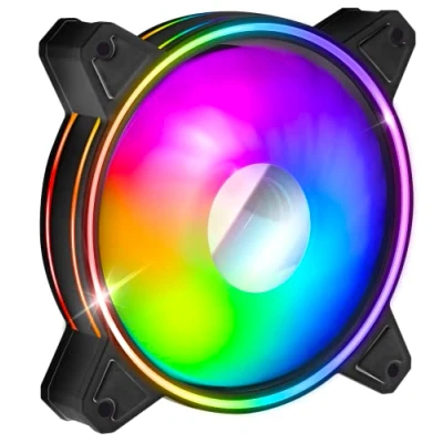 Abbildung von EMPIRE GAMING Gehäuselüfter für PC Gamer Mirror 1x120 mm Hoher Luftstrom RGB Adressierbare LED PWM 3 Pin 5 V Dual Loop Leise Kühlung Schwarz