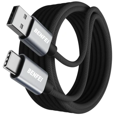 Abbildung von BENFEI Verwicklungsfreies Silikon USB C auf A Schnell ladekabel [3 2M Aluminiumschale, gewebtes Design] für Samsung Galaxy Note 10 9/S10+ S10 LG V30