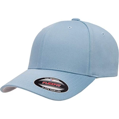Abbildung von Flexfit Herren Men&#039;s Athletic Baseball Fitted Cap Taillierte Baseballkappe, Blau (Carolina Blue), S/M