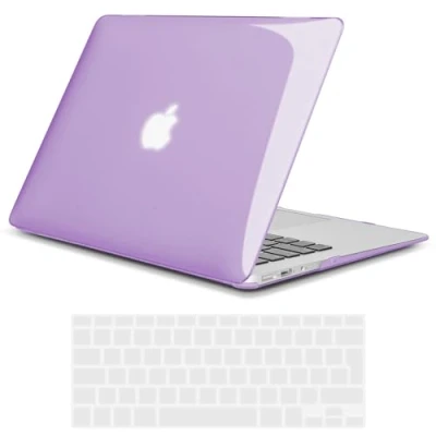 Abbildung von TECOOL Hülle für MacBook Air 13 Zoll 2017 2010 A1466 A1369, Ultradünne Schutzhülle Hartschale Case u. EU Tastaturschutz, Nicht kompatibel mit neuen 2023 2018, Kristallviolett