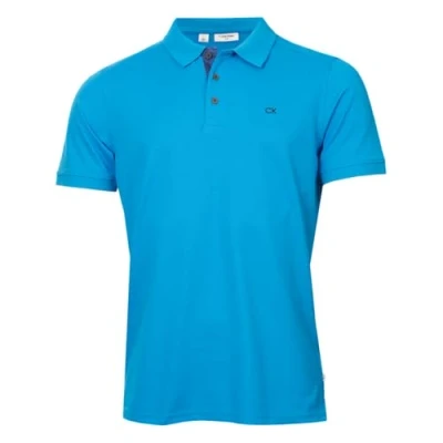 Abbildung von Calvin Klein Herren Campus 3 Knopf Kragen Polo Hemd Blaue Tarnung M