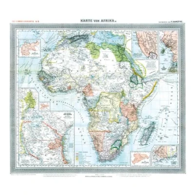 Abbildung von General Karte von AFRIKA, 1890 [gerollt]: Flemmings Generalkarte, No. 38. Historische mit den Kolonien und Schutzgebiete des Deutschen ... Deutsch Witu, Somaliküste