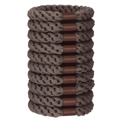 Abbildung von JessLab Haargummiset, 10 Stück Weiche Elastische Haargummis für Frauen Kein Schaden Pferdeschwanz Halter Stretchige Haarbänder Stirnband Zubehör Mädchen Damen, Dunkler Kaffee