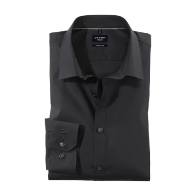 Abbildung von OLYMP Herren Hemd No. 6 Super Slim Fit Langarm, Schwarz, 40