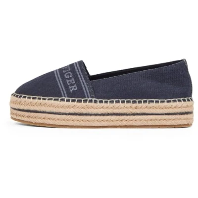 Abbildung von Tommy Hilfiger Damen Espadrilles Denim Platform mit Plateau, Blau (Space Blue), 37