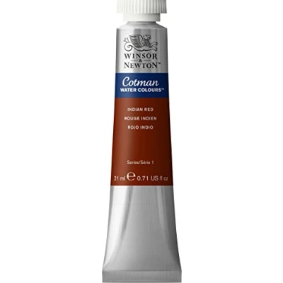 Abbildung von Winsor &amp; Newton 0308317 Cotman Aquarellfarbe mit ausgezeichneter Transparenz, Farbkraft und Verarbeitungseigenschaften, Wasserfarbe 21ml Tube Indischrot