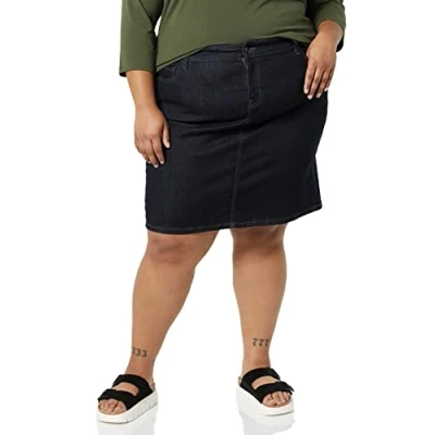 Abbildung von Amazon Essentials Damen Klassischer 5 Pocket Jeansrock (erhältlich in Übergröße), Rinse Waschung, 46 Große Größe
