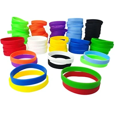 Abbildung von LVNRIDS 100 Stück Silikon Armbänder, Sport Party Gummi Elastic Armband gummiarmbänder kinder Multicolor