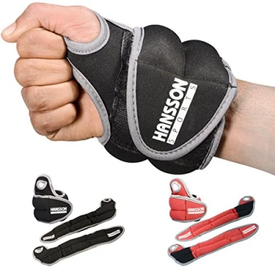 Abbildung von HANSSON.SPORTS Gewichtsmanschetten Laufgewichte f. Hand Gelenke schwarz 2x1,5kg