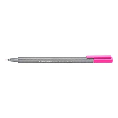 Abbildung von STAEDTLER 334 221 Triplus Fineliner (Dreikant, Superfeine, Metallgefasste Spitze, Linienbreite ca. 0,3 mm, 10 Stück) neon pink