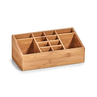 Abbildung von Zeller 25385 Organizer m. 12 Fächern, Bamboo, ca. 25,4 x 10 cm, Schreibtischorganizer, Schminkorganizer, Organzier für Büro, Küche, Bad, Natur