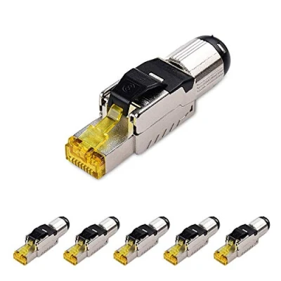 Abbildung von Cable Matters 6 Pack werkzeugfreier geschirmter RJ45 Cat 8, Cat8 Field Termination Stecker, Connector, Plug