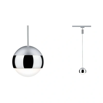 Abbildung von Paulmann Schienensystem Leuchten »URail Pendel Capsule II 400lm 6,3W 2700K 230V Schwarz matt, Chrom«, (1 tlg.), dimmbar