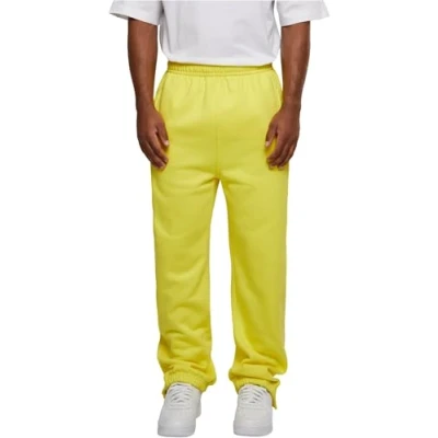 Abbildung von Urban Classics Herren Jogginghose Kordelzug Jogger Sporthose mit elastischem Bund Trainingshose Gummizug Reißverschluss An, Gelb, S